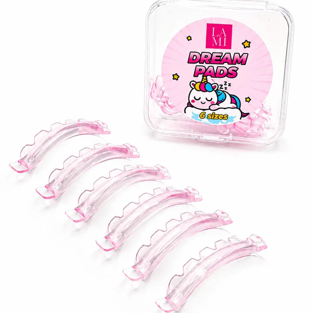 Moldes Lami Dream de silicona para lifting de pestañas con 6 tamaños y ranuras suaves de fijación