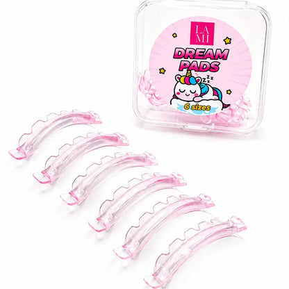 Moldes Lami Dream de silicona para lifting de pestañas con 6 tamaños y ranuras suaves de fijación