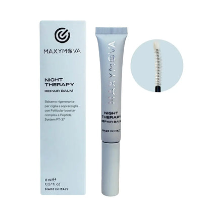 Night Therapy Repair Balm sérum nocturno para pestañas y cejas con péptidos PT-37 y aplicador con cepillo